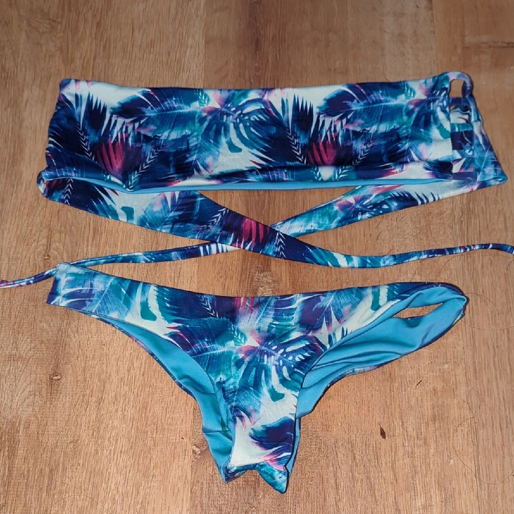 New Reversible Kokoh Bikini Blue Tropical